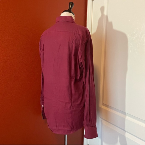 Barbour Men’s Tailored Fit Red Long Sleeve Button Down Shirt - Picture 4 of 4